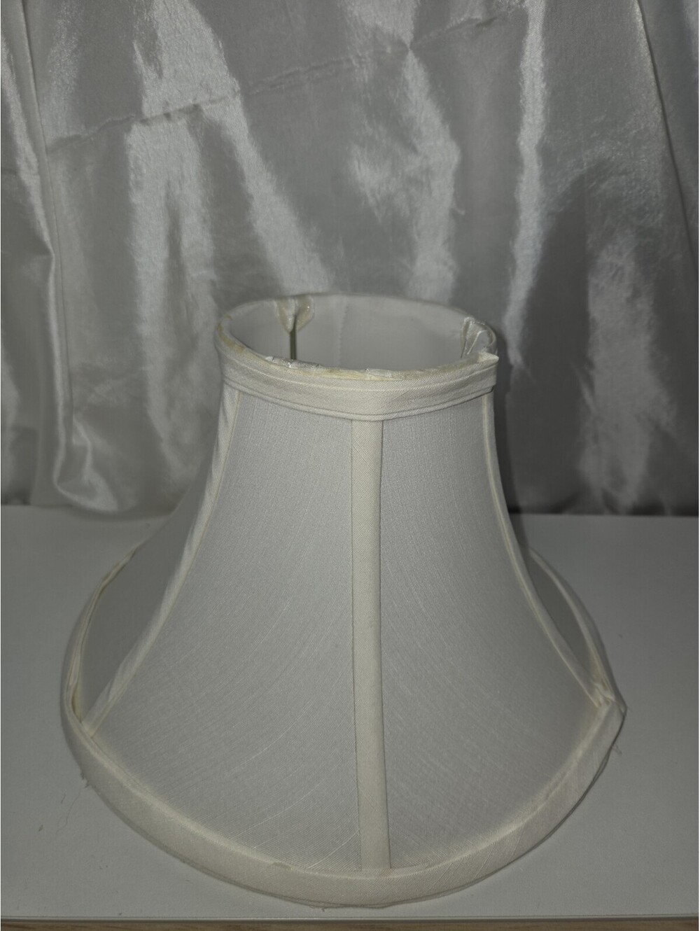 Bell-Shaped Lamp Shade Egg Shell Ivory Color With Uno Fitter 10" Bottom X 6 3/8" - Picture 3 of 9